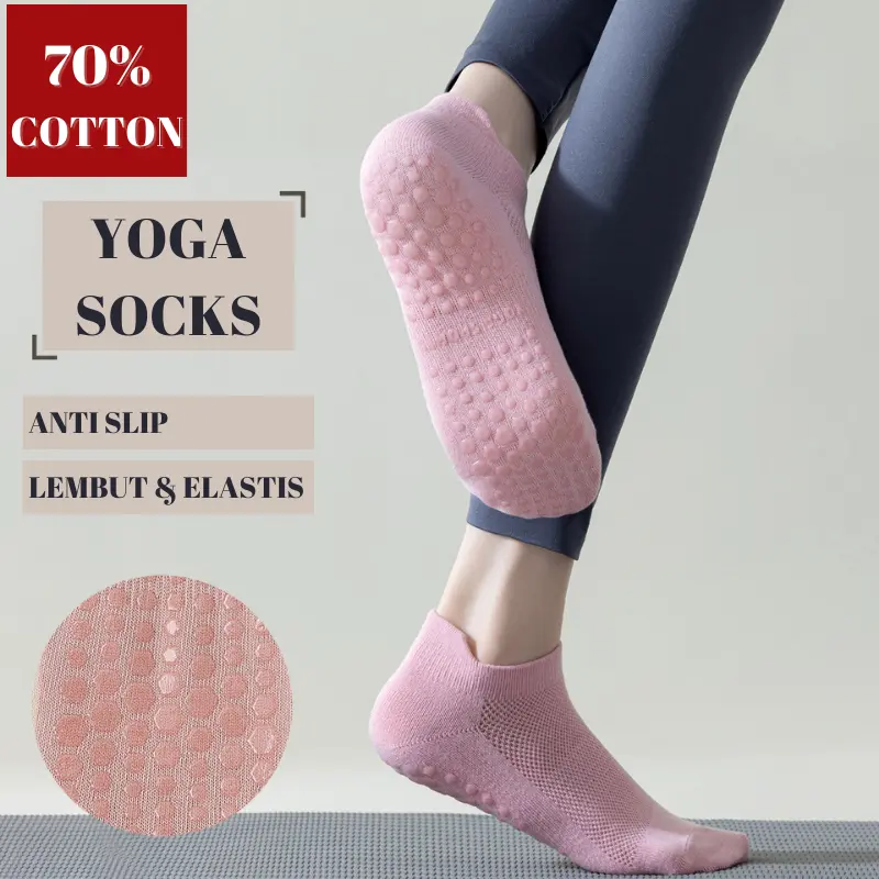 Kaos Kaki Yoga Pendek Anti Slip Yoga Socks Anti Licin Pilates PoundFit Kaus Kaki Olahraga Wanita semata kaki murah BS003 0