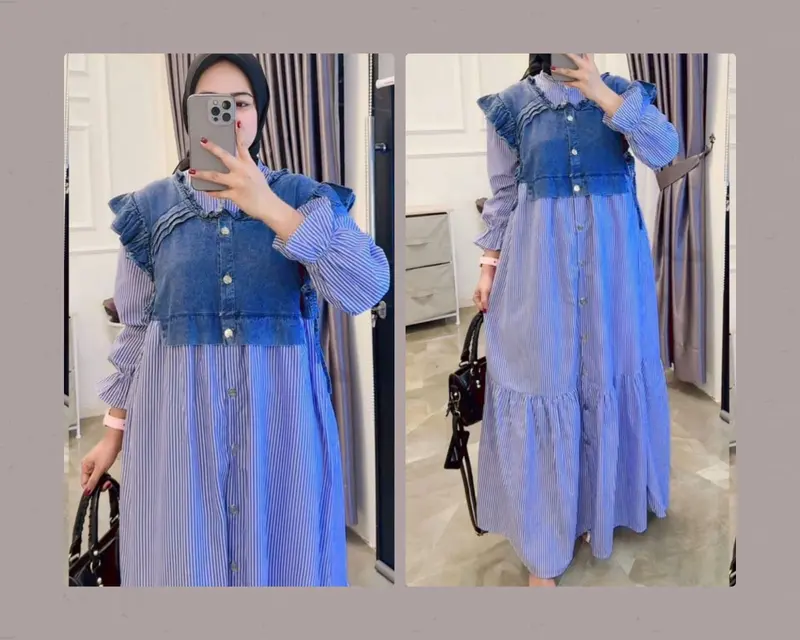 Valezka Dress Salur Mix Jeans 2