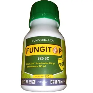 FUNGISIDA FUNGITOP 250ML B.A AZOKSISTROBIN/DIFENOKONAZOL BAGUS UNTUK TANAMAN SEGALA JENIS TANAMAN.u tuk pembelian 3 buah dapat bonus satu dan berlaku kelipatan.