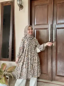 Ameena Tunik 2 / Tunik Rayon / Tunik Motif / tunik jumbo Dress Balon Kain Muslim Atasan