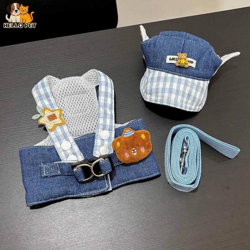 Dây Kéo Ngực Và Lưng Cho Thú Cưng, Hàng Mới Về, Thích Hợp Cho Quần Áo Chó Mèo, Thiết Kế Ngực Và Lưng Denim Gấu Bông, Phong Cách Ngắn Kéo Thú Cưng Dễ Thương