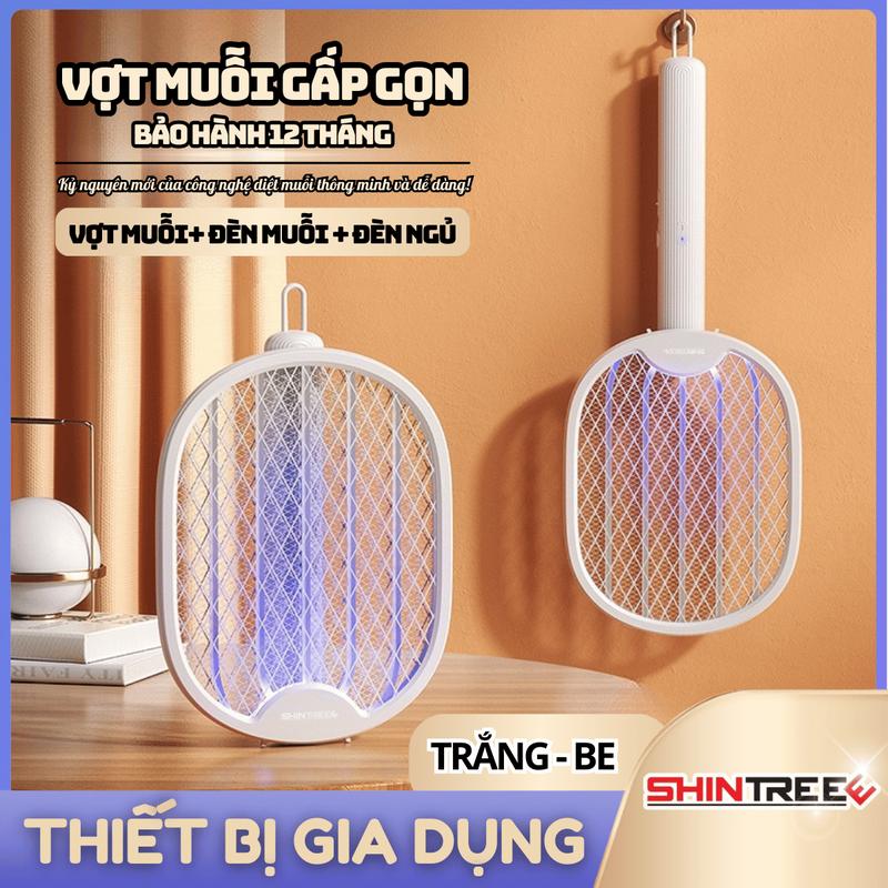  Vợt Muỗi Thông Minh SHINTREEE Gấp Gọn Kiêm Đèn Bắt Muỗi Tự Động 2 Trong 1 Bảo Hành 12 Tháng 