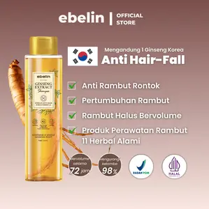 【Official】Ebelin Ginseng Shampoo Anti Hair Fall & Oil Control Shampoo | Sampo Penumbuh Rambut | Anti-dandruff Perawatan Rambut Rontok | GINSENG ASLI DI DALAM | Repair Hair Collagen for All Ages | Memperkuat dan Menutrisi Akar Rambut | Haircare | COD