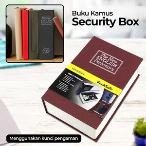 Brankas Kotak Penyimpanan Kunci Password 3 Digit Kunci Manual Bentuk Buku Kamus Buku Novel Ukuran 18x12x6cm