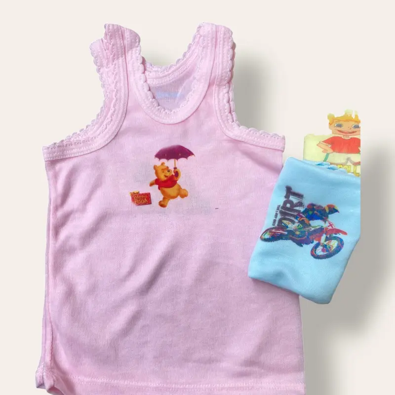 Singlet anak putih polos dan sablon warna usia 1-5 tahun unisex Fashion singlet anak laki laki Perempuan 4