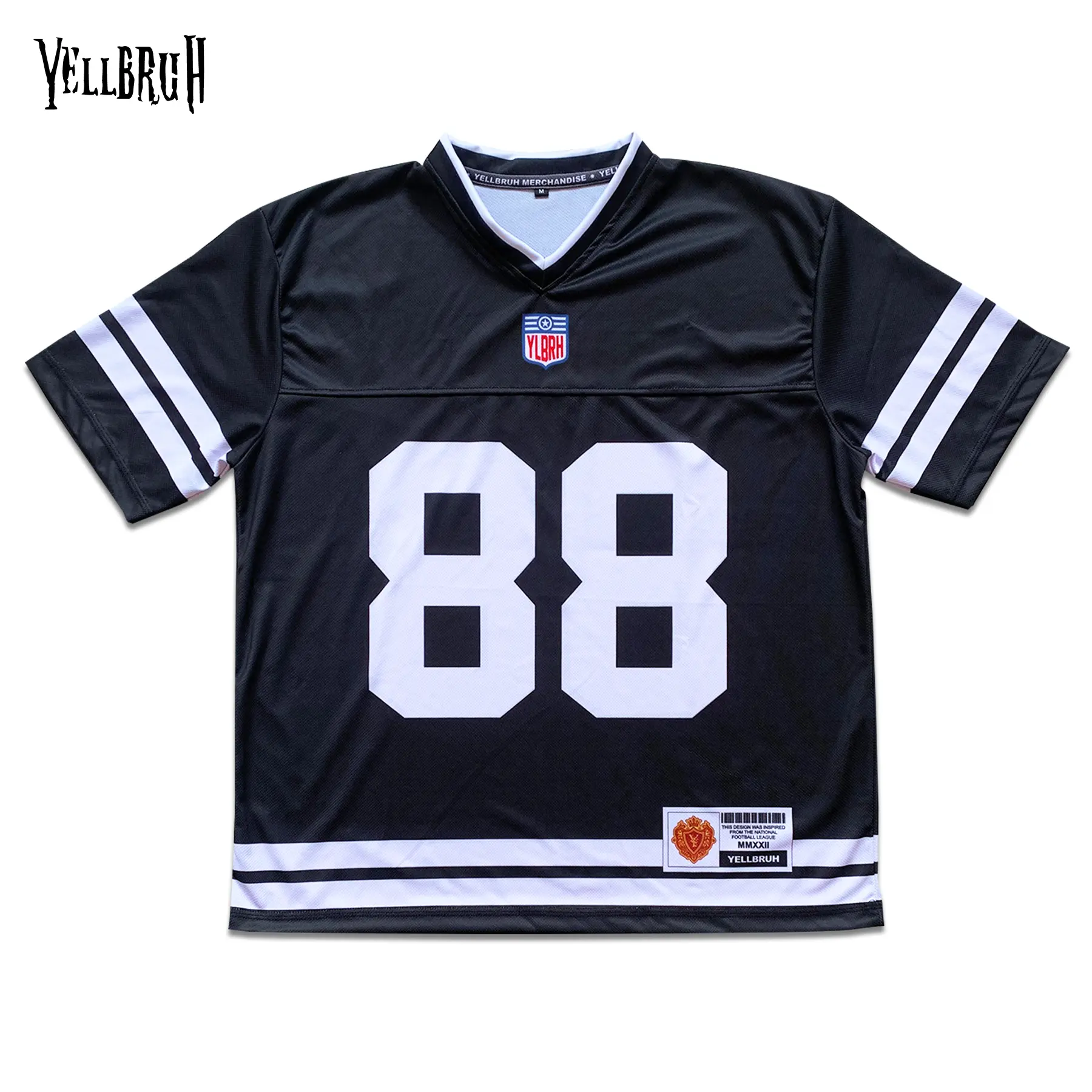 Jersey Oversize Simpel Black Number 88 Rugby Streetwear Blok Core
