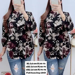 Kemeja Vivi Flow Kerah Sanghai New Motif