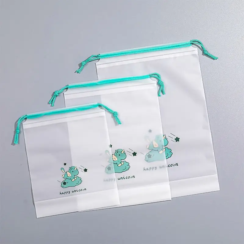 Túi Đựng Giày Khủng Long Hoạt Hình, Bền, Trong Suốt Lì Chống Bụi, Túi Gói Du Lịch, Không Thấm Nước, Túi Treo, Túi Dây Rút, Thích Hợp Cho Du Lịch Ngoài Trời Và Chuyến Đi Công Tác 5