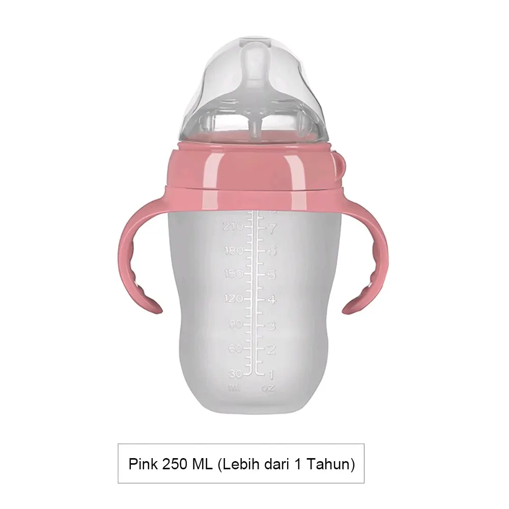 Botol Susu Bayi Silikon Piko Bello anti colic wideneck LENGKAP dengan PEGANGAN