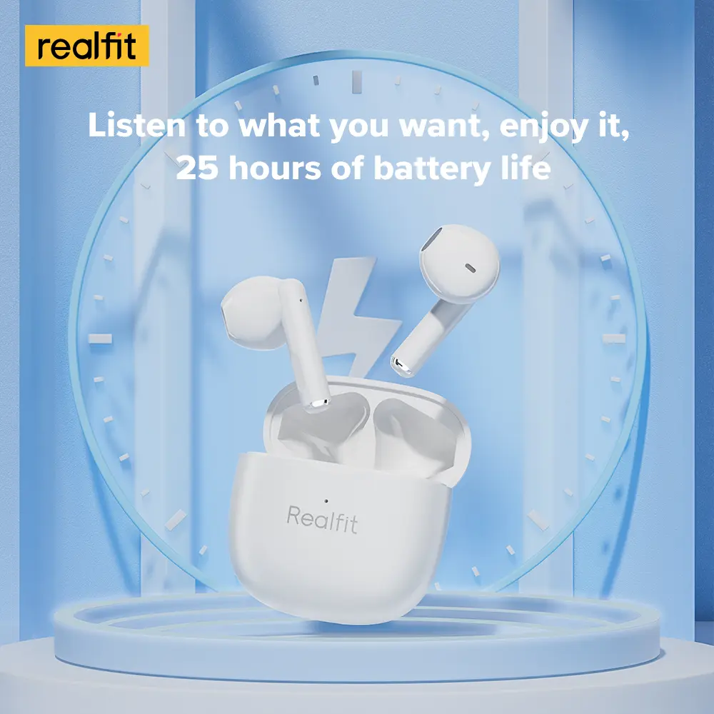 Tai Nghe Nhét Tai Nghe Bluetooth, Realfit F1 TWS, Chất Lượng HIFI, Tai Nghe Không Dây Chân Thực, Có Mic, BT5.3, Âm Trầm Tuyệt Vời | BigBuy360 - bigbuy360.vn