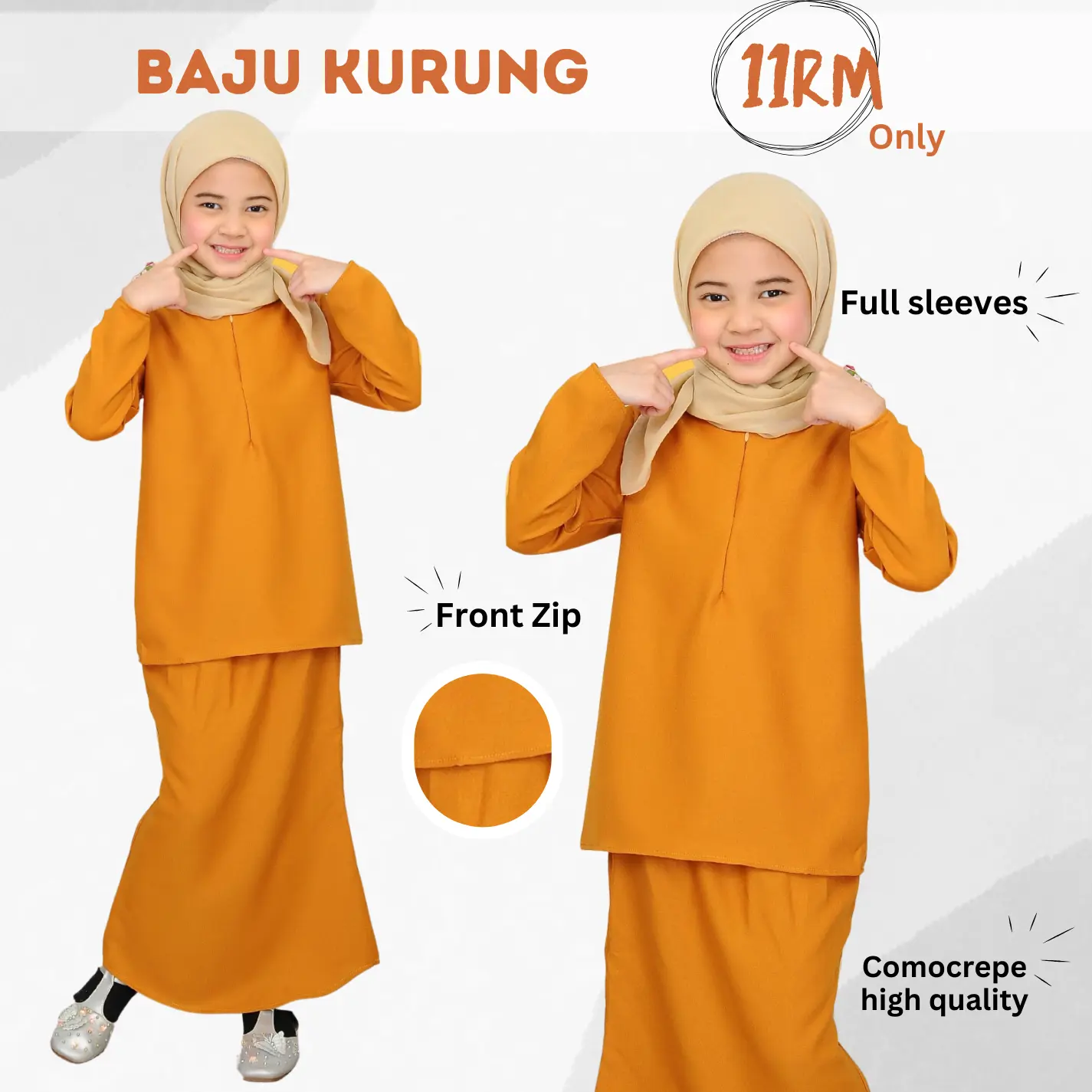 Pastel Kids Baju Kurung: Hot Selling Girls' Baju Kurung in Ready Stock
