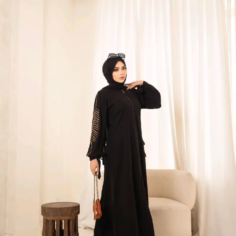 Gamis Abaya Saraza Tipe Zihan Muslimu Wanita Dress - Hitam - Lebaran, Remaja, Maxi, Dewasa, Syari, Mewah 3
