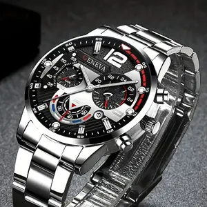 Jam Tangan Pria Geneva Stainless Steel Premium