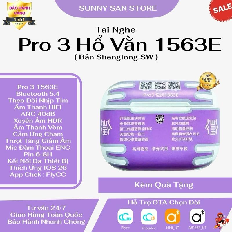    Pro 3 1563E   Tai Nghe Bluetooth 1563E Hổ Vằn ANC 40dB - Vuốt Âm Thanh Trên Tai Cảm Ứng Nhịp Tim 