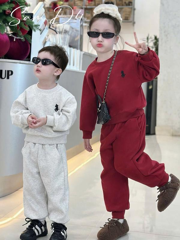 Sét Bộ Nỉ 2 Da Hàn Thêu Hình Ngưa. Dành Cho Bé Trai Và Bé Gái,Sz10-36kg