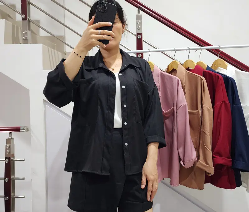 Baju Kemeja Oversize Sakila Atasan Wanita Hijab Muslimah Casual Shakila,Top,Dewasa Cod 1