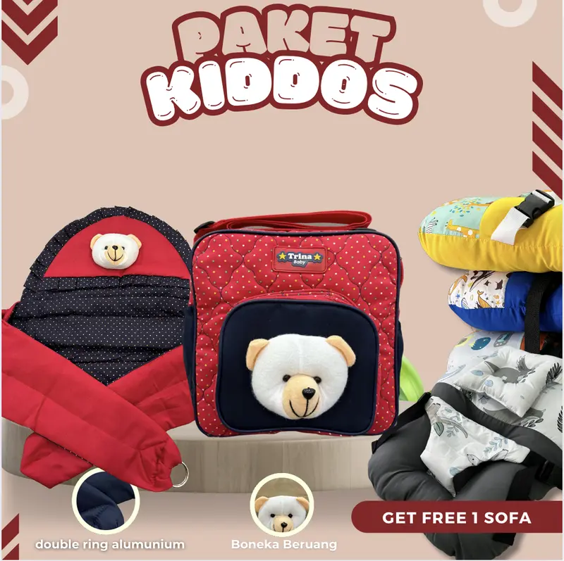 TRINA BABY - PAKET KIDDOS GENDONGAN SAMPING + TAS MINIMIZE FREE SOFA RANDOM 0