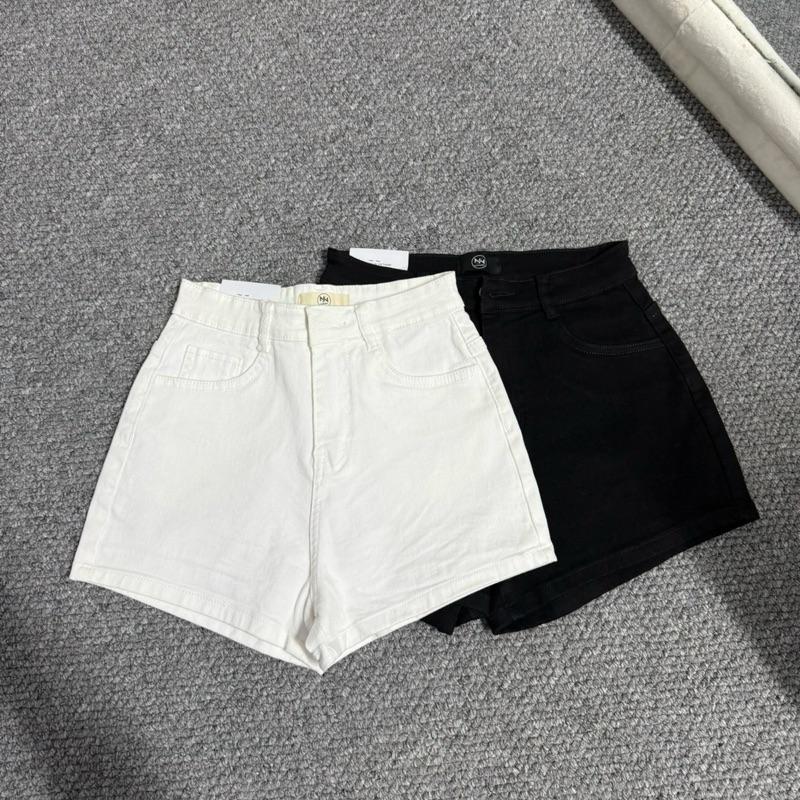 COMBO 2 Quần G1 CÓ BIGSIZE CO GIÃN Quần Short Jean Cao Cấp Nữ Ôm Trơn Cạp Cao Có Hai Túi Trước Sau Women Pants Trắng đùi