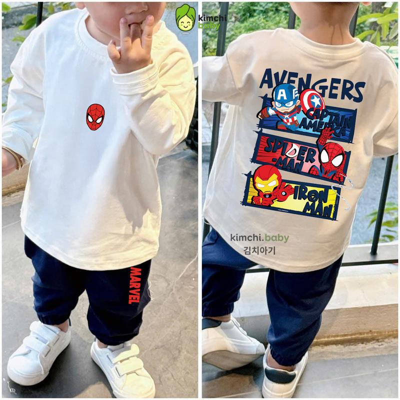   10-29KG  Bộ Dài Tay Thu Đông Người Nhện 2025 Cotton Cao Cấp Cho Bé Trai KIMCHIBABY Vải Cotton 4C premium định lượng 190gsm dày dặn giữ nhiệt co giãn 4 chiều Bộ Quần Áo Cho Bé Mặc Nhà Thu Đông KD501 