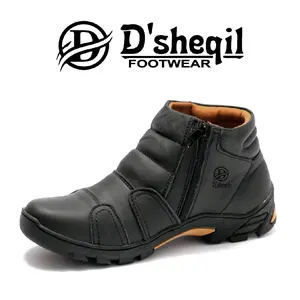 Sepatu Kulit Boots Resleting Anti Slip untuk Aktivitas Formal - Karet