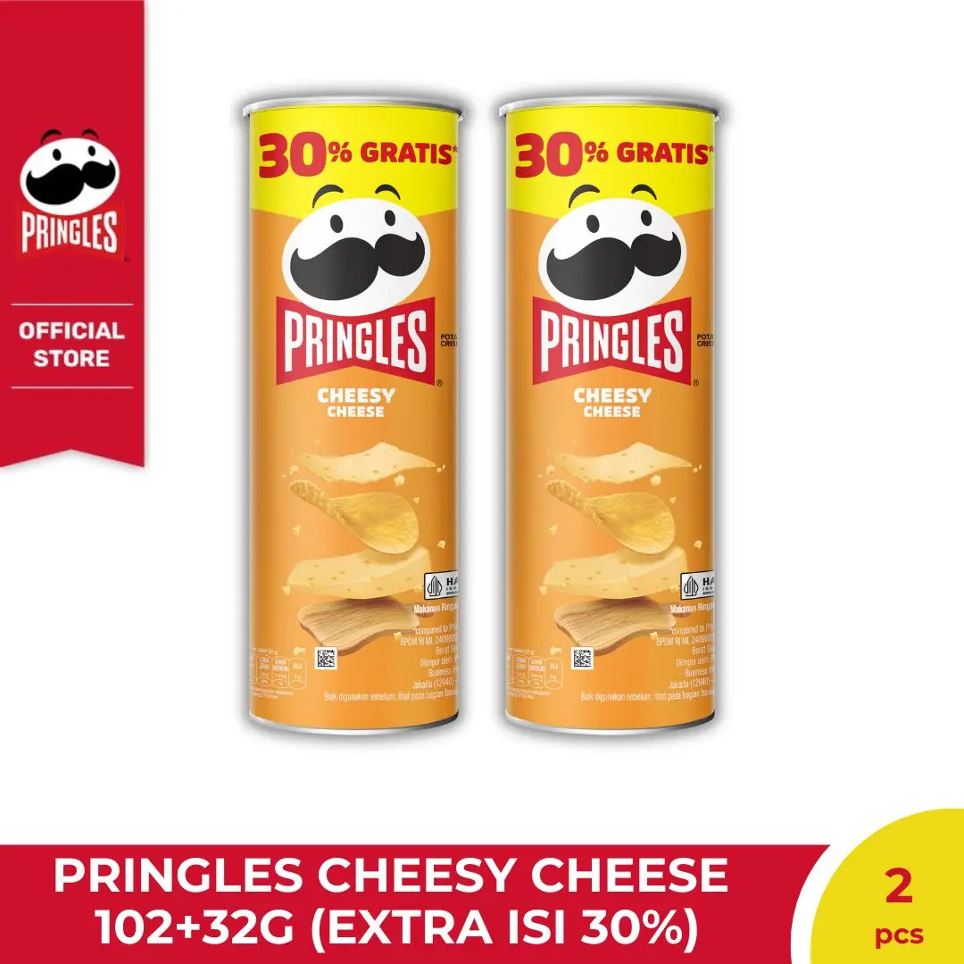 [BUNDLE 2] Pringles Cheesy Cheese 102g + 32g (134g) - EXTRA ISI 30%
