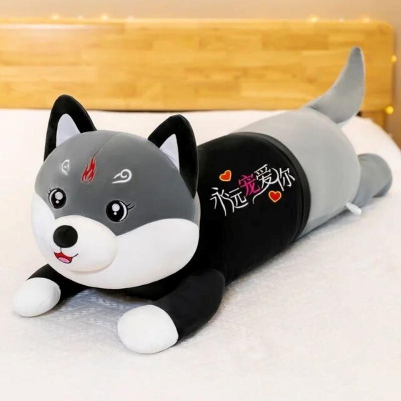 Product Introduction of Bantal Guling Lying DOG HUSKI JUMBO 100cm Bahan Plush Premium Dolls Toys 20