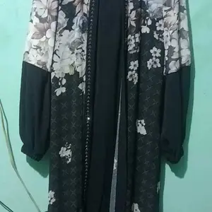 Rizha Boutique Dinaraa Dress Bahan Ceruty Kombinasi Airflow Model 2 Layer Nyaman & Elegan Gamis Muslim Belah Tengah