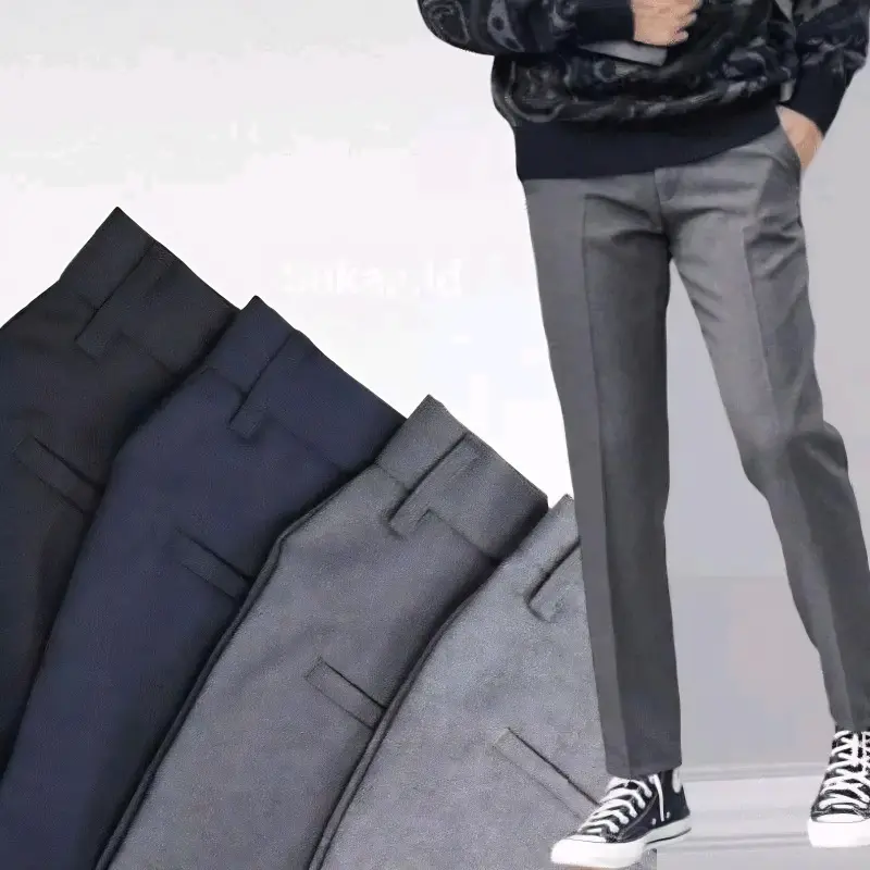 Celana Formal Pria Dewasa Slim Fit Original Bahal Wool Hitam celana bahan kerja outfit  corporate Celana Formal Celana Formal Slimfit Kantor Panjang Casual Cowok Navy Semi 0
