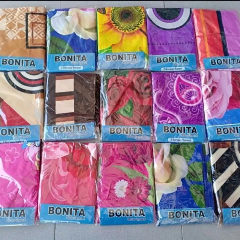 Sarung BANTAL + Sarung GULING merk BONITA DISPERSE (BISA COD) BISA PILIH WARNA DAN MOTIF 0