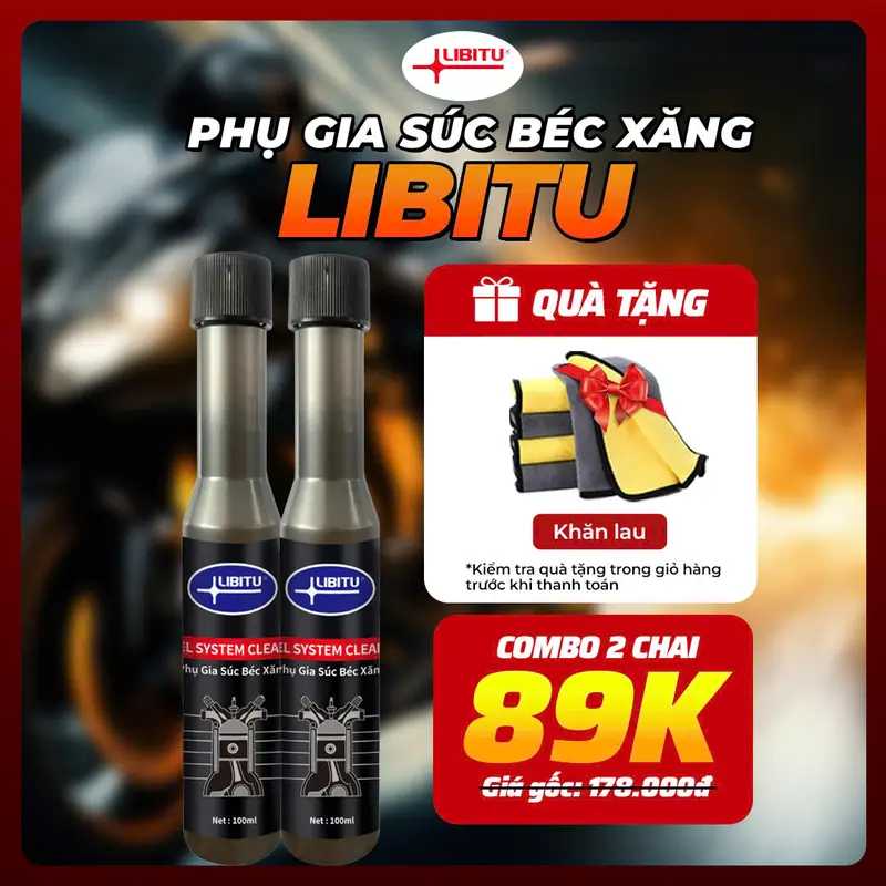 [ Chính Hãng ] Bộ Combo 2 Chai Súc Béc Xăng Libitu Bảo Dưỡng Động Cơ Xe Máy 0