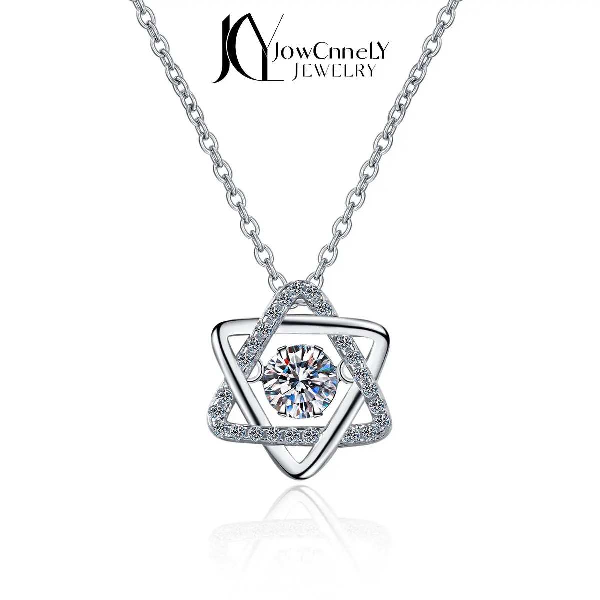 Vòng cổ moissanite tổng hợp dành cho phụ nữ, S925 Màu bạc , hình lục giác, quà tặng cho mẹ, vợ của cô gái