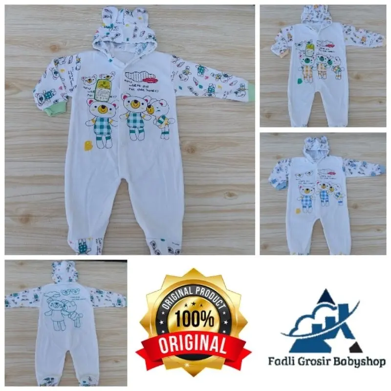 YNG Baby - Sleepsuit Bayi Kaki Tutup Usia 0-6 Bulan Jumpsuit Baby Newborn Jumper Anak Murah Tidur Lengan Katun Laki-Laki 4