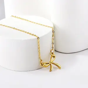 Kalung Pita Ribbon Simple Titanium Anti Karat - Inara