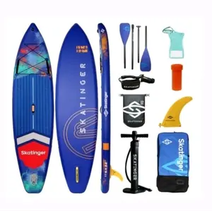 Skatinger Stand Up Paddle Board Papan Dayung Inflatable Kualitas Terbaik Aluminium 15cm Tebal 320x76x15cm Pompa Inflatable Bonus HP Holder Water Resistant Ready Stocks