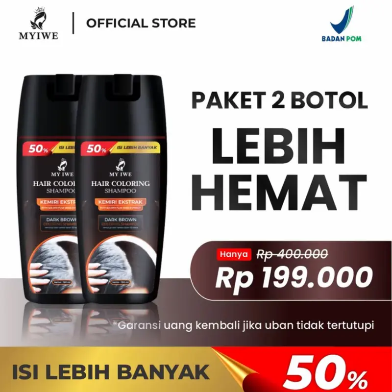 MYIWE Hair Coloring Sampo Penghilang Uban Varian Warna Lengkap Isi 150 ML (ALNAZAMSHOP) 6