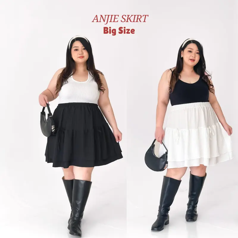 ANJIE Skirt Rok Coquette Jumbo Big Size | Rok Viral Koket Pendek Plus Size Korean Style 0