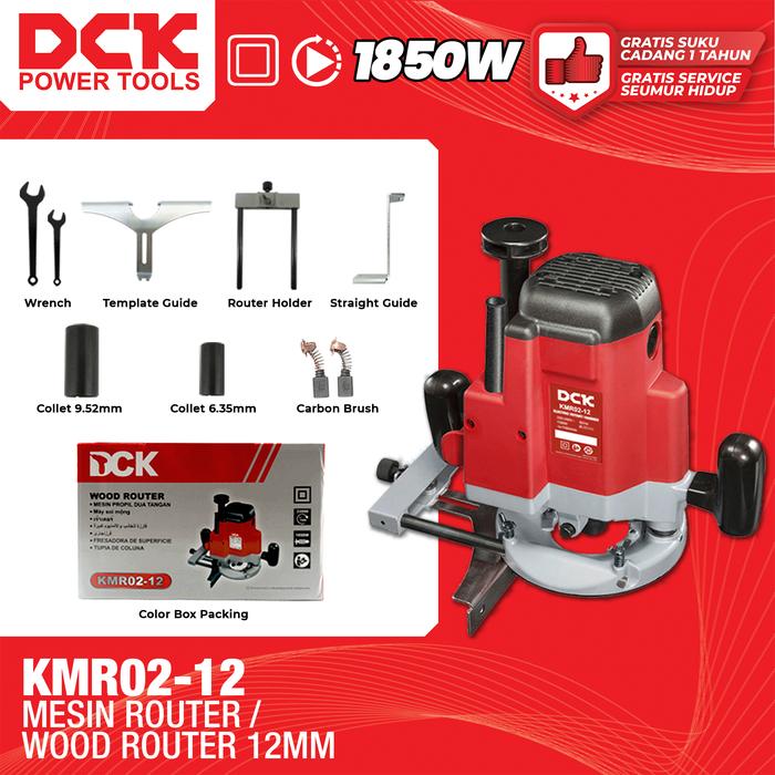 Gambar DCK Mesin Router Kayu / Wood Router 12mm / Mesin Profil Kayu 1850 Watt / Mesin Trimmer Kayu / Alat Ukir Kayu KMR02-12 dari DCK Power Tools Indonesia Kota Administrasi Jakarta Barat Tokopedia