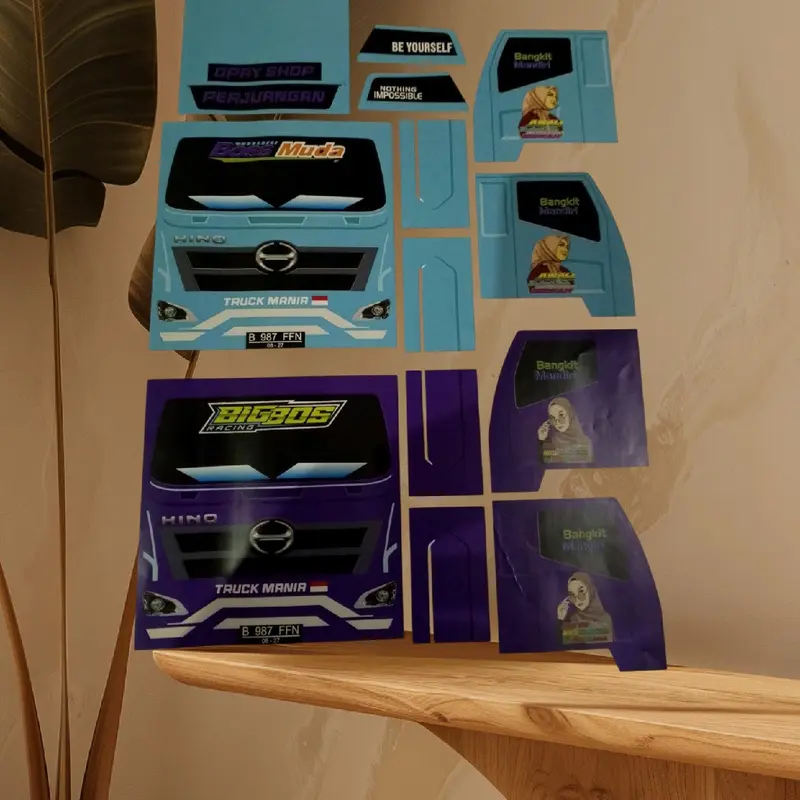 stiker mobilan miniatur trek Hino preasi 02u 2