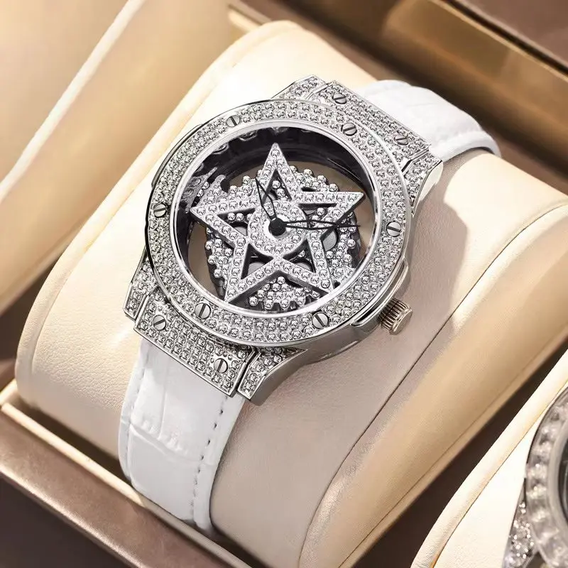 Đồng Hồ Nữ, Lộng Lẫy Đầy Sao, Phong Cách Thanh Lịch, Đồng Hồ Ngôi Sao Năm Cánh, Mặt Số Xoay 360 Độ, Giá Cả Phải Chăng đồng  hồ