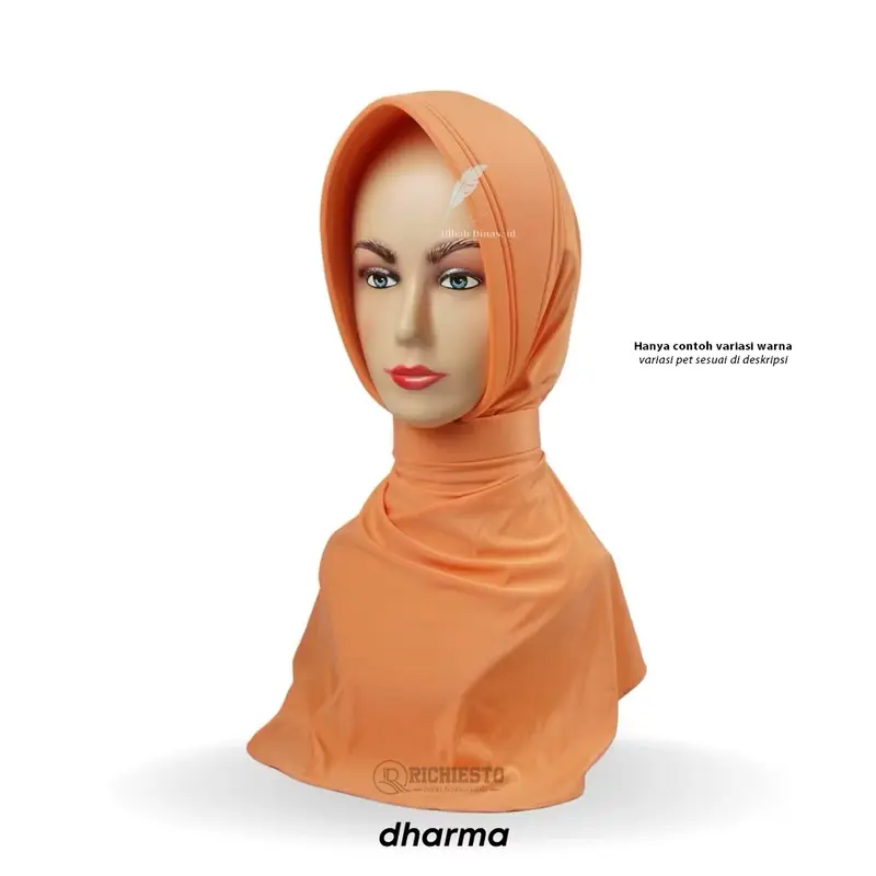 Hijab Dinas Pet Anti Tembem Polwan PNS Bhayangkari Persit Perawat Spandek Sutera Premium Kerudung Instan Busa Khimar Tebal Muslim 2