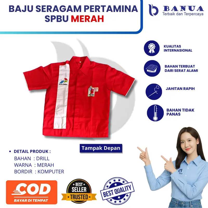 Seragam Spbu Operator | Baju Celana Spbu | Seragam Spbu Merah | Seragam Pertamina | Baju Spbu 2