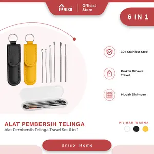 UNISO - ALAT PEMBERSIH KOTORAN TELINGA KOREK KUPING STAINLESS 6 IN 1