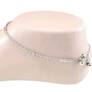 Gelang Nuri Kaki Titanium Silver Anti Karat Elegan - Ukuran 28cm