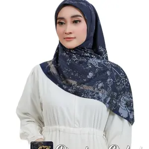 Dapat 10 jilbab ARABIAN motif POUCH AZARA SULTAN | jilbab lebaran Muslim Square Segi Empat Kerudung Voal Metal Logo