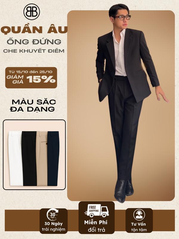 Quần Âu Vải Chéo 81 Quần Âu Nam Cạp Cao B.BOW Ống đứng Giữ form tốt che khuyết điểm dày dặn bền màu bền dáng chống nhăn,menwear lịch sự thanh lịch Pants premium. quần âu nam 2025