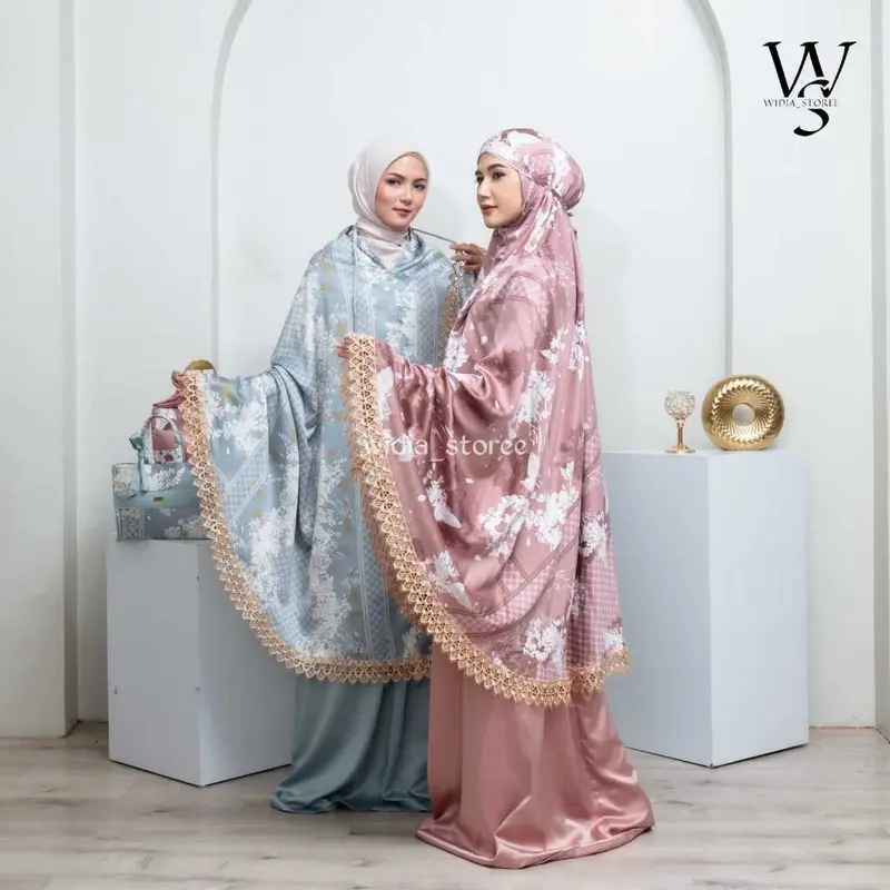 Mukena Dewasa Silk 2in1 Premium Motif Alana Jumbo Mix Polos Series Cantik 2