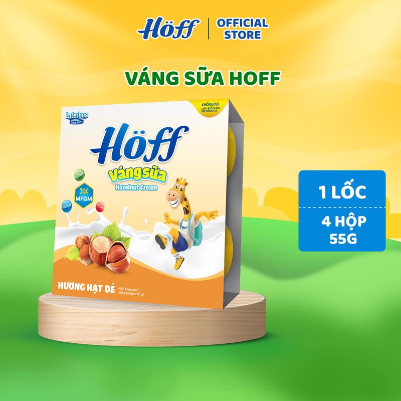 Váng sữa vị Vani, hạt dẻ HOFF cho bé 1 LỐC ( 4 hộp x 55g)
