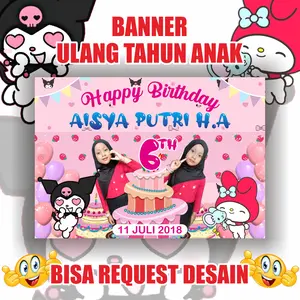 Spanduk Untuk Ulang Tahun Anak / Banner Ulang Tahun Anak Bahan Premium untuk si buah hati