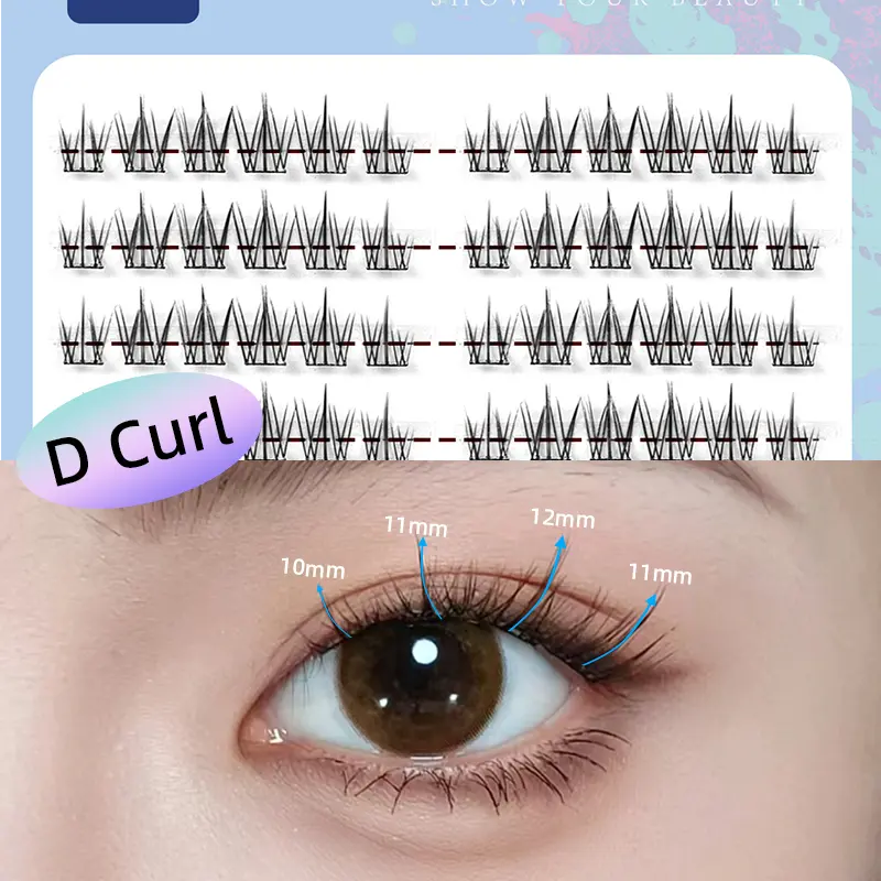 BEAUTY PLAN  Lily Lashes bulumata  panjang Waterproof D Curl10-12MM Gaya tebal eyelash natural Individual Segmented Wispy Cluster bisa COD satu set lem eyelash denganbulu mata palsu ayng nyaman 6