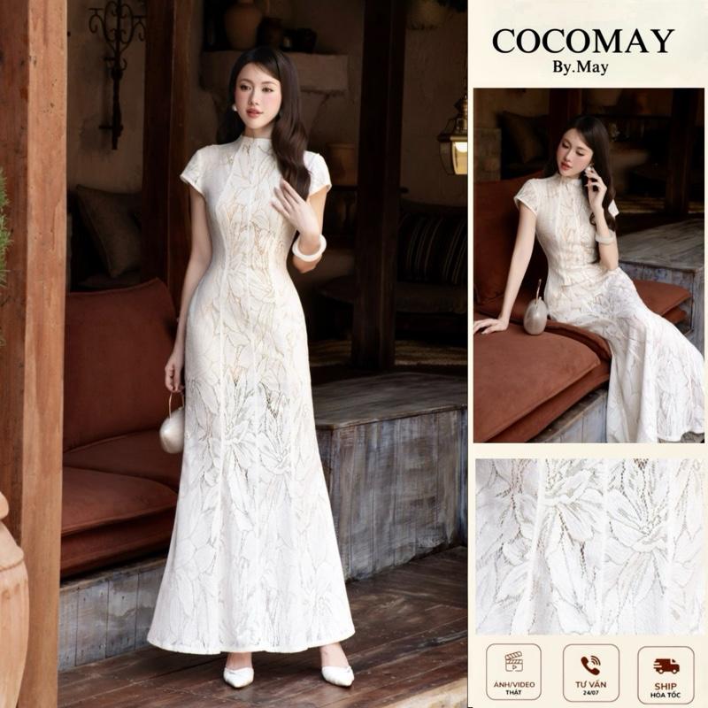  COCOMAY - Đầm Magnolia < Ver 1 > Lace ren hoa maxi Tay Hến + Dáng đuôi cá nhẹ 